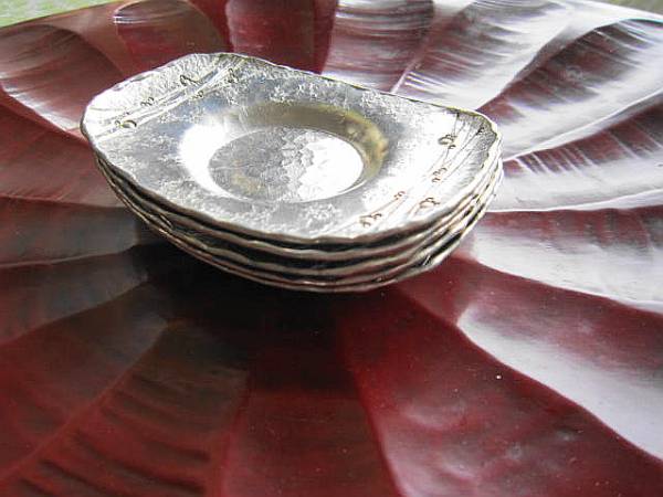 純銀　茶托　５枚組