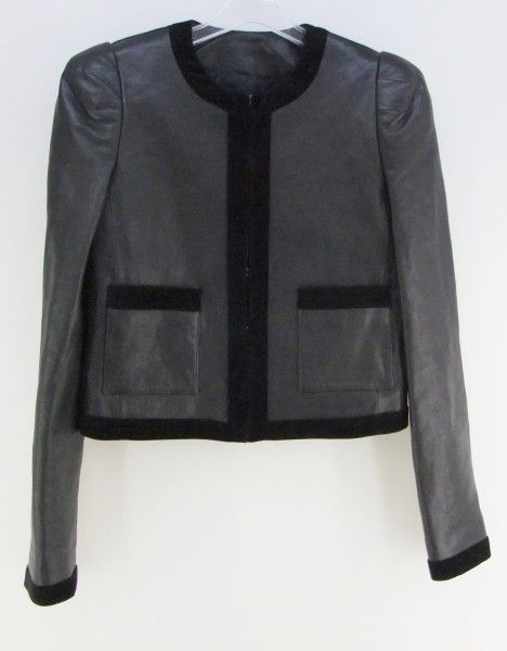 美品 AlexanderWang アレキサンダーワン ノーカラー レザージャケット 