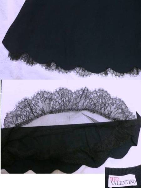 ☆Red Valentino・ワンピース・短袖・伸縮生地・Ｓ・暗紺・USED