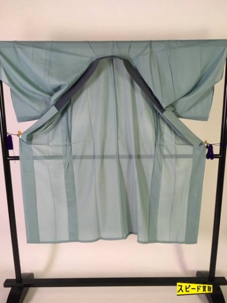 スピ買■ 着物 1円 良品 男性着物 その他 水色 絽 正絹 131cm SSサイズ ☆☆
