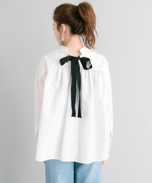 アーバンリサーチ バックリボンオーバーゆるっとシャツ 新品同様 ホワイト