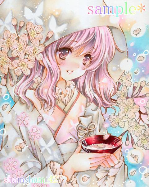 同人手描きイラスト 東方project 西行寺幽々子 花嫁 白無垢 色紙 手描きイラスト 売買されたオークション情報 Yahooの商品情報をアーカイブ公開 オークファン Aucfan Com