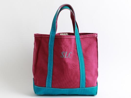 □USA製□LLビーンLLBEAN刺繍入りオープントップキャンバストート 