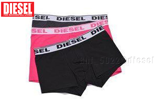 ★☆Diesel 新品 ディーゼル メンズ ボクサーパンツ サイズ(Ｍ) 黒/グレー/ピンク 3枚セット カルバンクライン好きな方にも♪☆★