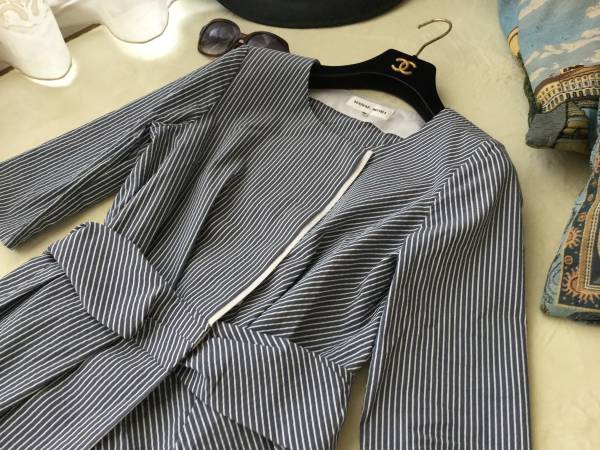 917HANAEMORI☆ハナエモリ☆彡ブルーストライプ☆上品☆清楚☆素敵ワンピース☆