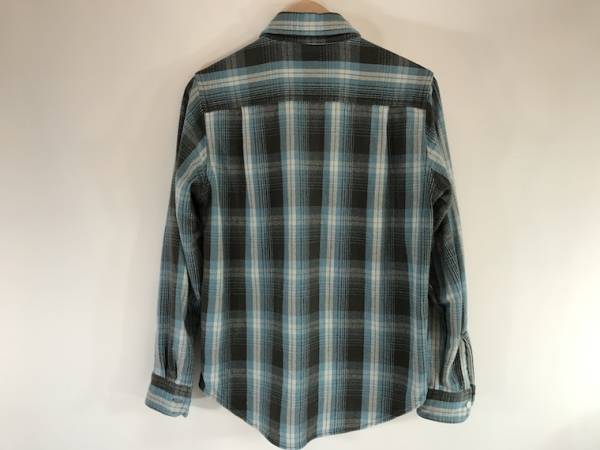 名作 Wacko Maria 15AW ヘビーオンスネルシャツ S グレー×スカイブルー ビンテージ FLANNEL CHECK REG COLLAR SHIRT ワコマリア