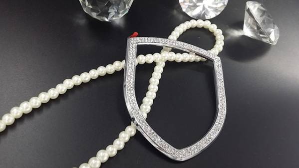 ポルシェ ボンネットエンブレム　カバー　リング　車内　アクセサリー　装飾　ドレスアップ　カイエン　マカン　パナメーラ　[514]