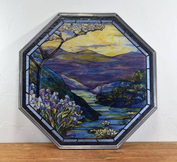 油彩 縦78.5×横66cm 婦人画 ドレス ステンドグラス 豪華 ヨーロッパ ステンドグラス ルイスCティファニー Comfort 洋書 12ろy 120図版以上