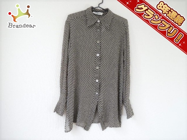 クロエ Chloe トップス 長袖シャツブラウス サイズ40 M 黒×ベージュ レディース シースルー