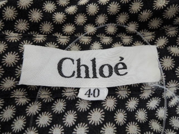 クロエ Chloe トップス 長袖シャツブラウス サイズ40 M 黒×ベージュ レディース シースルー