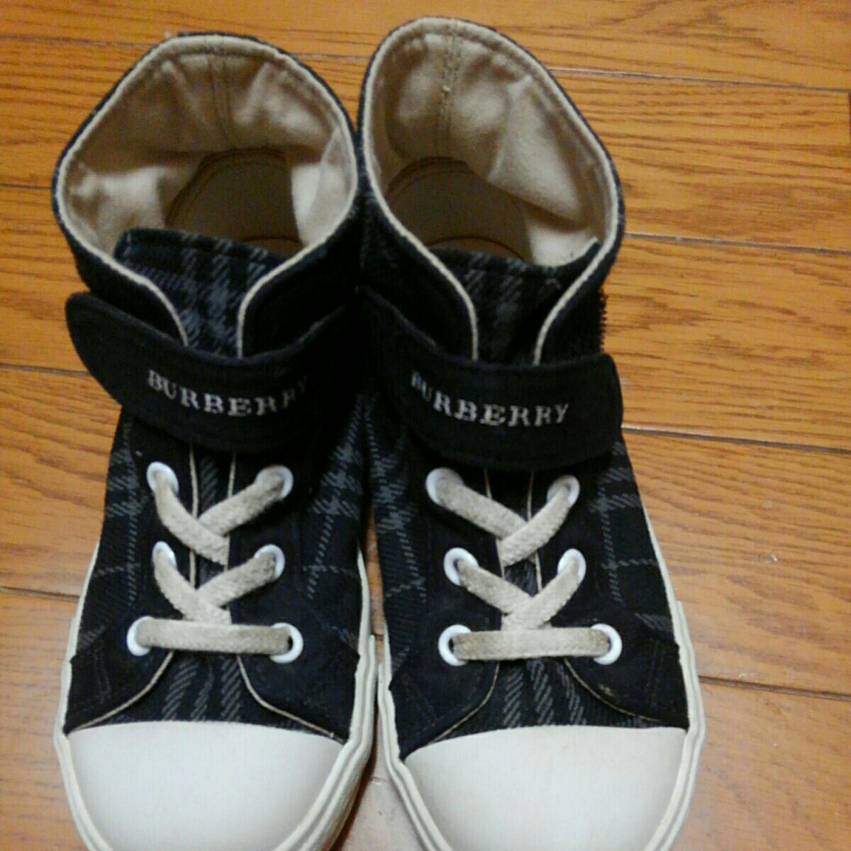 BURBERRY BLACK LABEL キャンバス ハイカット スニーカー 中古・古着 