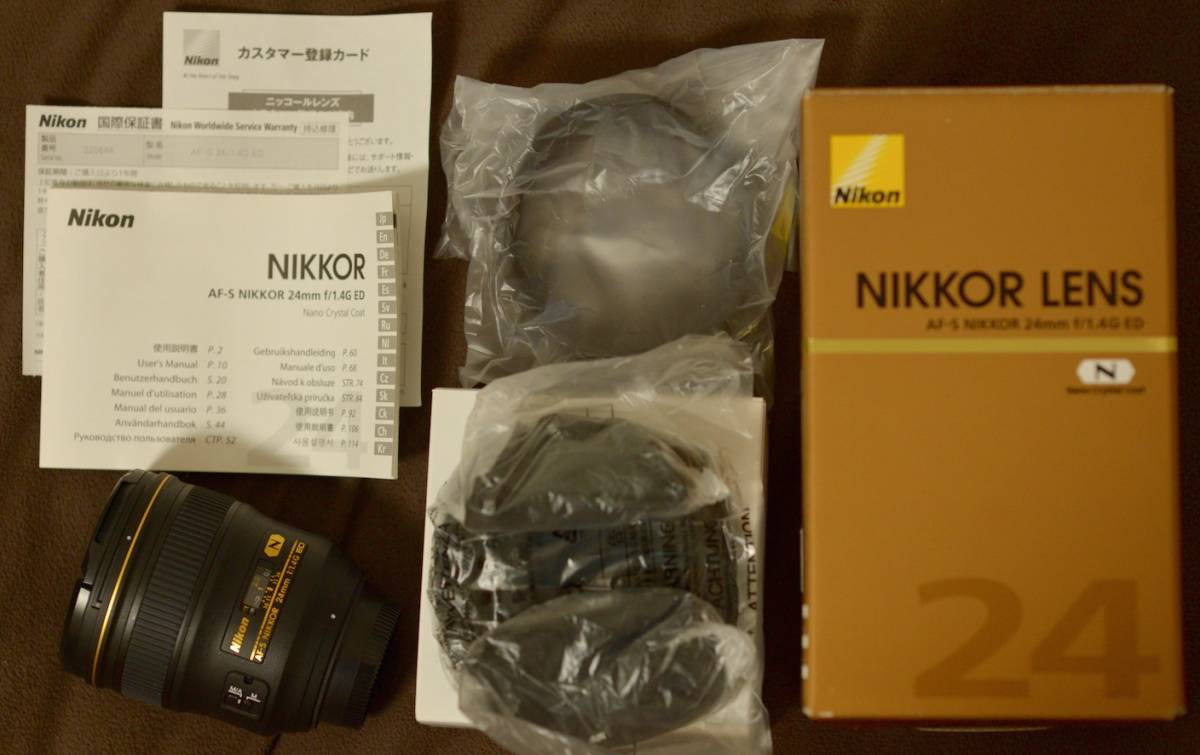 【数回使用のみ】Nikkor AF-S 24mm f1.4G 【未記入保証書付】 NIKON ニコン F1.4 G ニコン