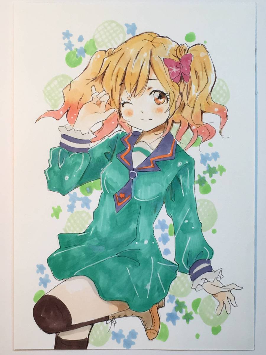 ◇ 手描き イラスト ◇ 《アイカツスターズ！ 虹野ゆめ》 約B6サイズ