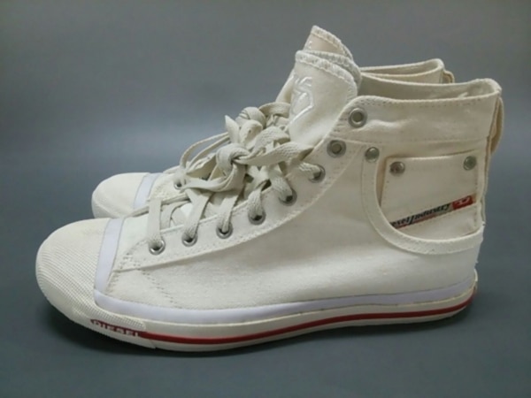 ディーゼル スニーカー JPN 27 メンズ アイボリー ハイカット キャンバス DIESEL