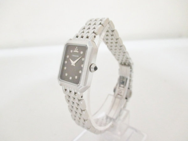 SEIKO CREDOR(セイコークレドール) 腕時計■新品同様 1E70-0CH0 レディース 11Pダイヤ ボルドー
