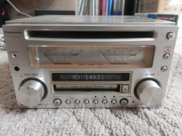 ジャンク】昭和レトロ CD&MD 2DINデッキ CQ-VX5500D 【外部入力＆電源