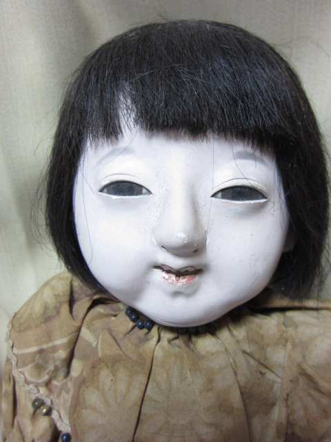 市松人形・抱き人形・身長約５５㎝・古布着物ちりめん・女の子（ＭＴ８）