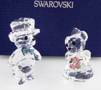 美品 SWAROVSKI スワロフスキー クリスベア くま ペア クリスタル 置物