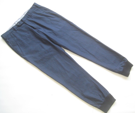  イタリア製 GERMANO ジェルマーノ ドット柄裾リブ付きパンツ トラウザー 紺 48(Mサイズ)｜売買されたオークション情報、yahooの商品情報をアーカイブ公開 - オークファン Mサイズ