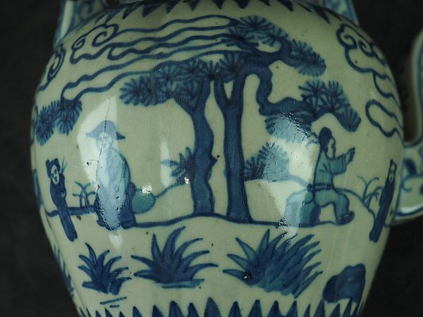 唐青花塔形罐- 河南博物院 中国古玩 明時代 青花人物図水注