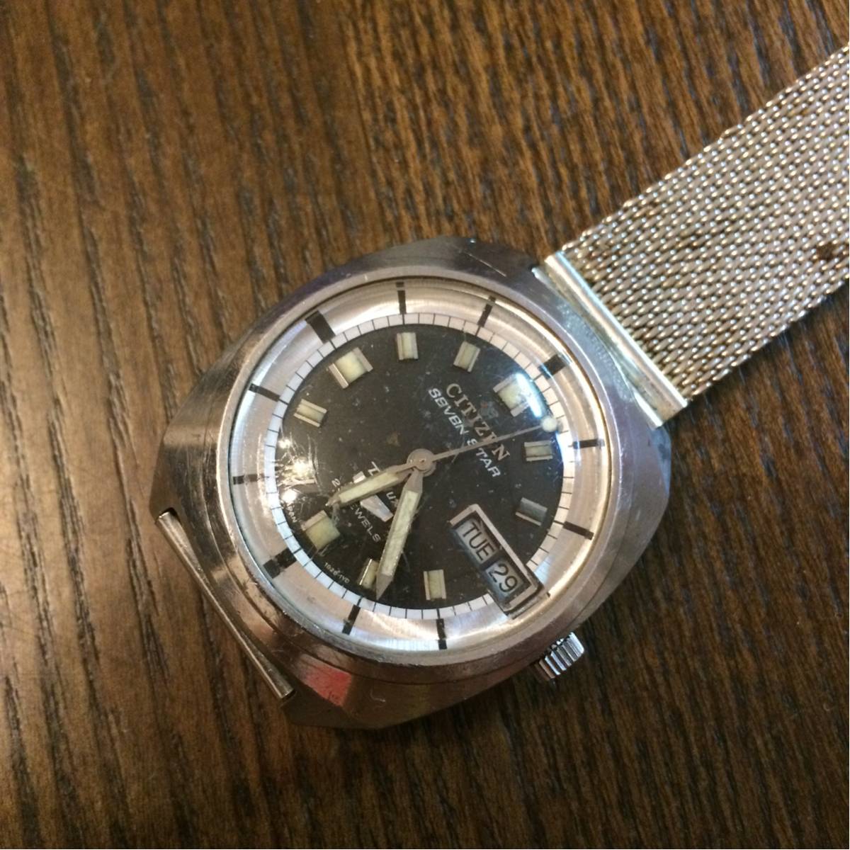 稼働品 CITIZEN シチズン Deluxe 23石 PARA SHOCK PHYNOX 14K 