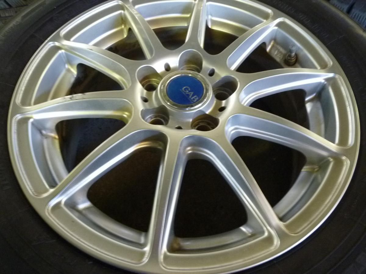 軽自動車 ホイール 15インチ GAB PCD100 4穴 中古ホイールタイヤセット 