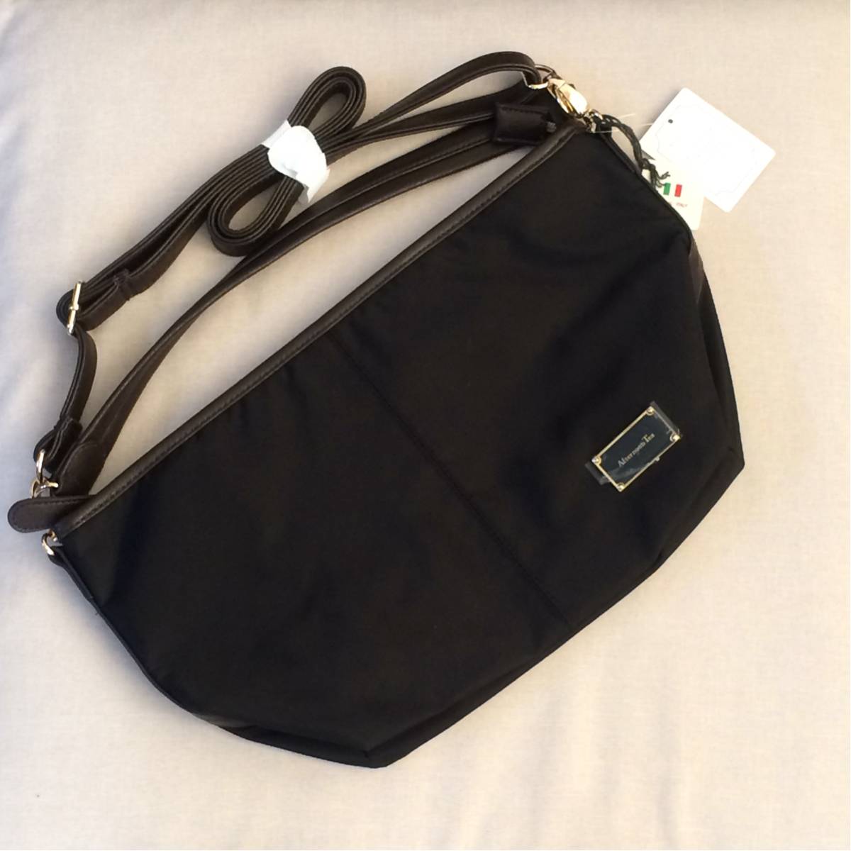 新品☆2WAYショルダーバッグ■アフタヌーンティー■37×22×10■黒×ピンク