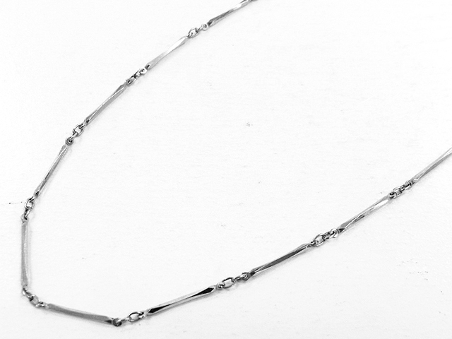 大粒 ☆美品☆Pt850 7.58g 40cm デザインチェーン ネックレス☆ 1ct UP 