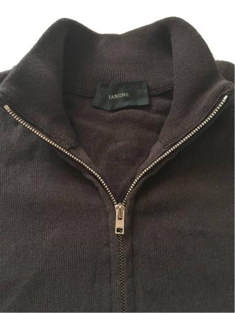 ZANONE ザノーネ ニット ジップアップブルゾン コットン ブラウン 48 ビームス BEAMS アローズ
