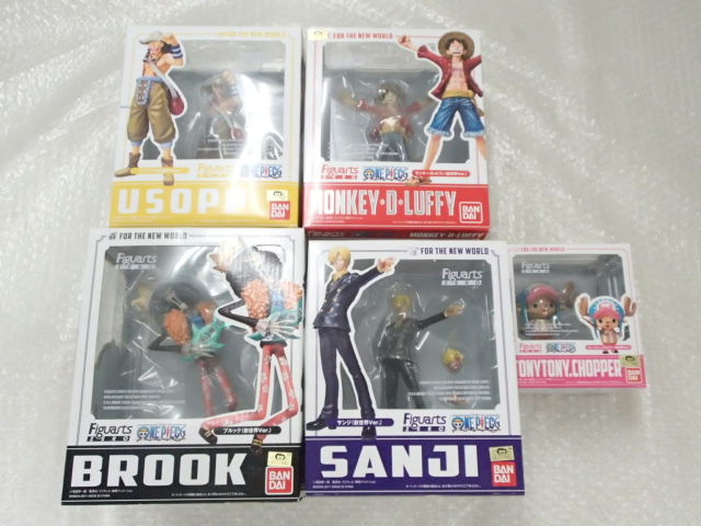 フィギュアーツZERO ワンピース ルフィ，ウソップ，サンジ，ブルック，チョッパー 新世界Ver セット