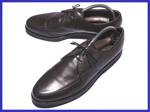 美品★米老舗*フリーマン★クッションNクレープソール/シボ本革Uチップ27.0黒◆7P64