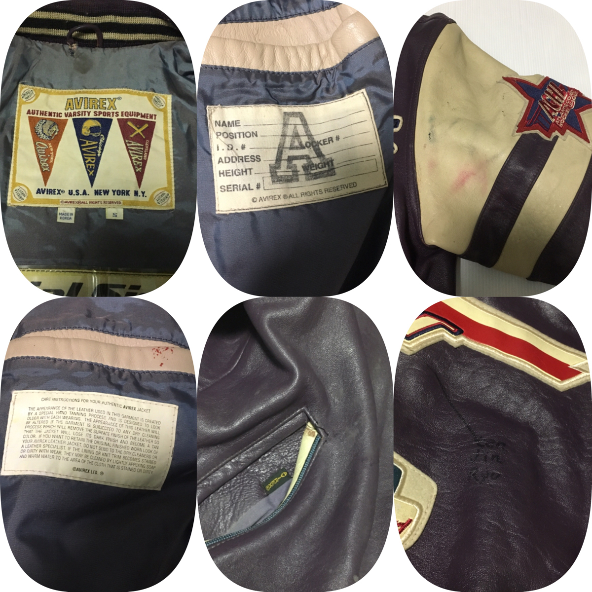 AVIREX アヴィレックス ) ALL STAR GOALERS ロゴワッペン 刺繍 本革 