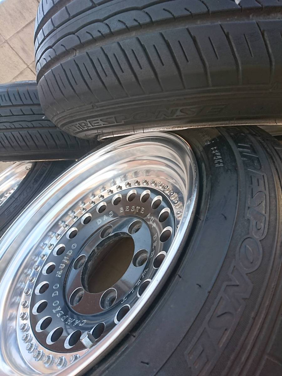 激シブ！！ディープリム☆大人気　ラグナ　Dフォース　ハイエース200系　100系　8JJ　ブラック　メッキ　アルミ＆引っ張りタイヤ　国産☆