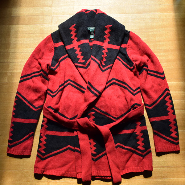 LAUREN RALPH LAUREN M ナバホ　カーディガン ラルフローレン ネイティブ M 羊毛 ニット カーディガン Vintage