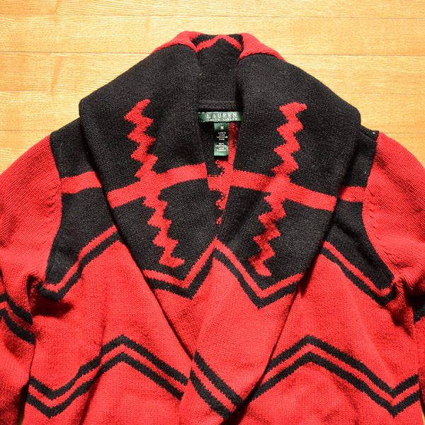 ラルフローレン ネイティブ M 羊毛 ニット カーディガン Vintage
