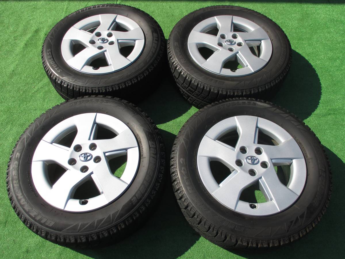 30系プリウス前期195⁄65R15純正タイヤホイールセット バリ溝 トヨタ純正 30