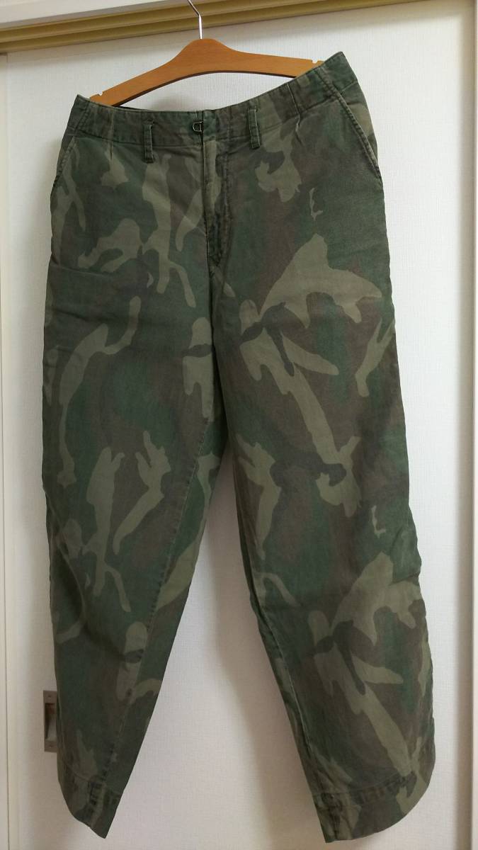 美品 カラー kolor 10th Anniversary 迷彩 ダック生地 カモフラ ヴィンテージ オックスフォード パッカリング パンツ 2