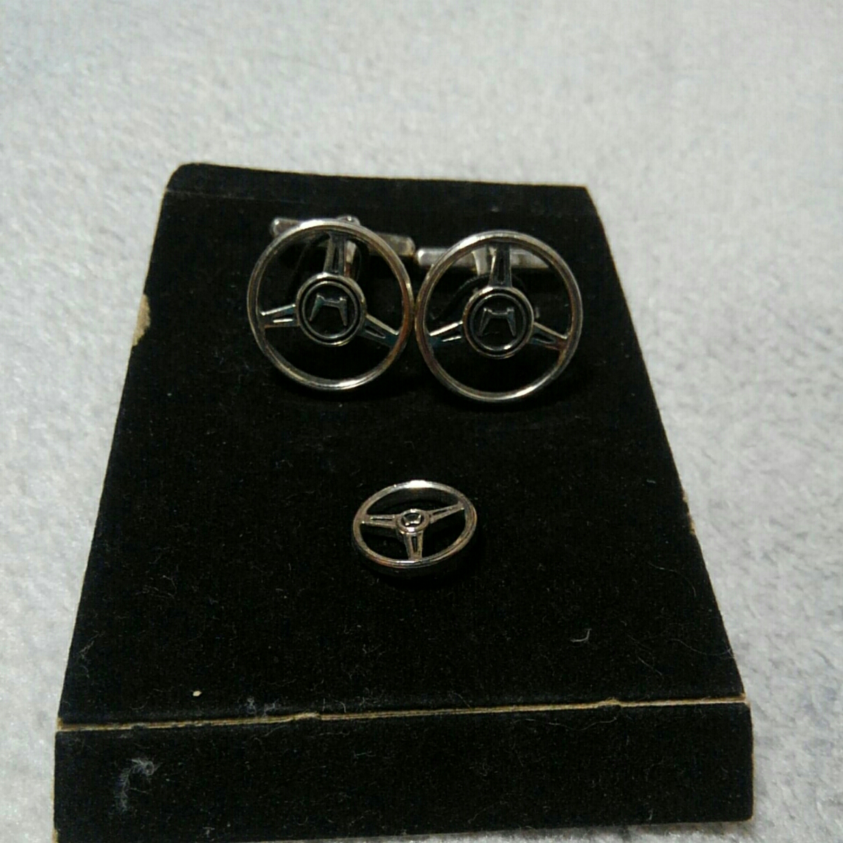 ホンダ　HONDA　ネクタイ　ピン　カフス　セット　アンティーク　コレクション　自動車　広告ノベルティ　ステアリング