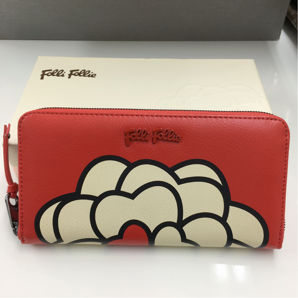 美品！フォリフォリ ラウンドファスナー長財布 Follie Follie ピンク 