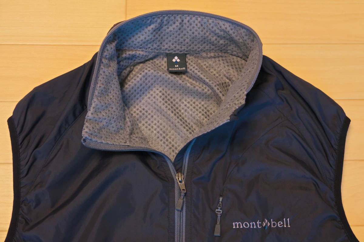 美品 モンベル ライトシェルベスト M ブラック