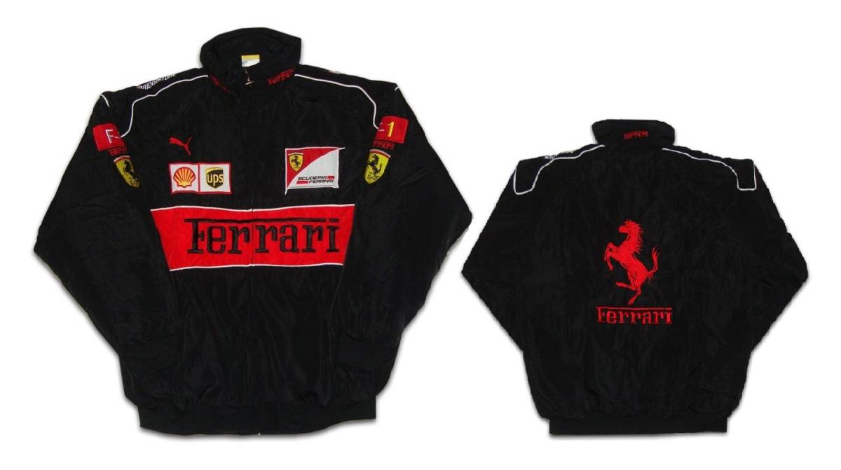 Ferrari F1チームジャケット 黒⁄赤 Ferrari F1 フェラーリ ジャケット 