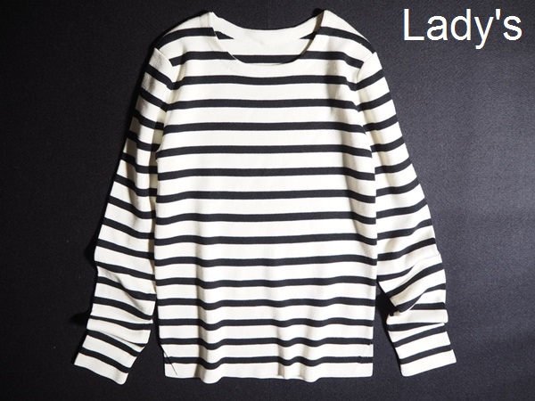 R6173P　◆MUSE de ドゥーズィエムクラス◆　SAMARA シルクカシミアクルーネックニット ボーダー 白黒 春秋 rb