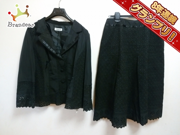 ヒロコビス HIROKO BIS レディーススーツ スカートスーツ 黒 レディース レース/フラワー