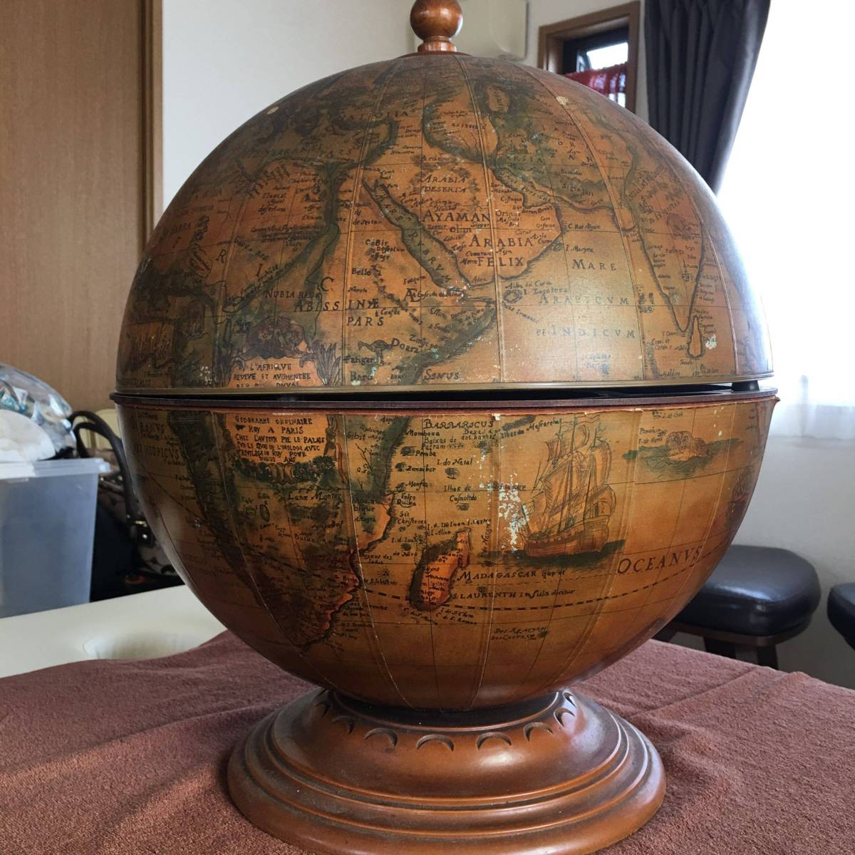 アンティック昭和世界地図地球儀 アンティーク