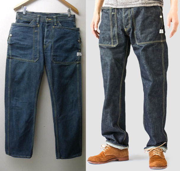 ◆ SASAFRAS ササフラス 傑作　フォールリーフ　ヴィンテージ加工　デニム　パンツ S ヘビーオンス