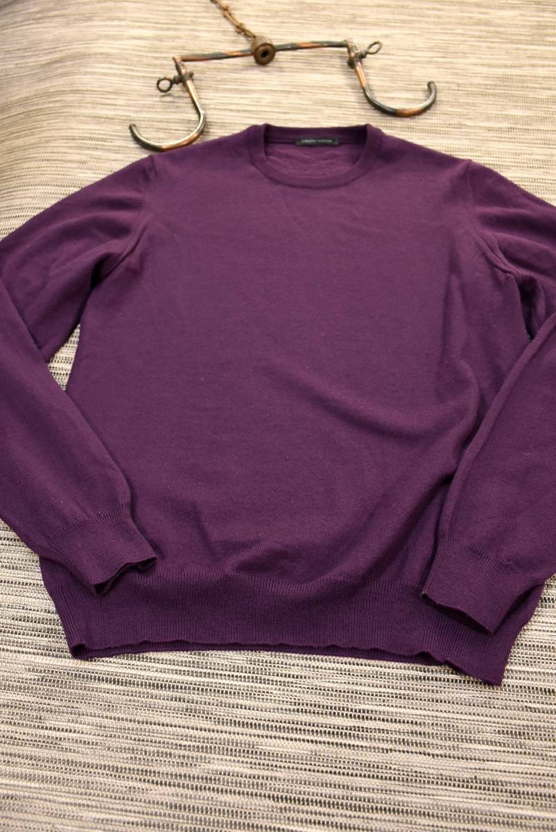 イタリア製 roberto collina ロベルトコリーナ ニット セーター 48 パープル ウール100%