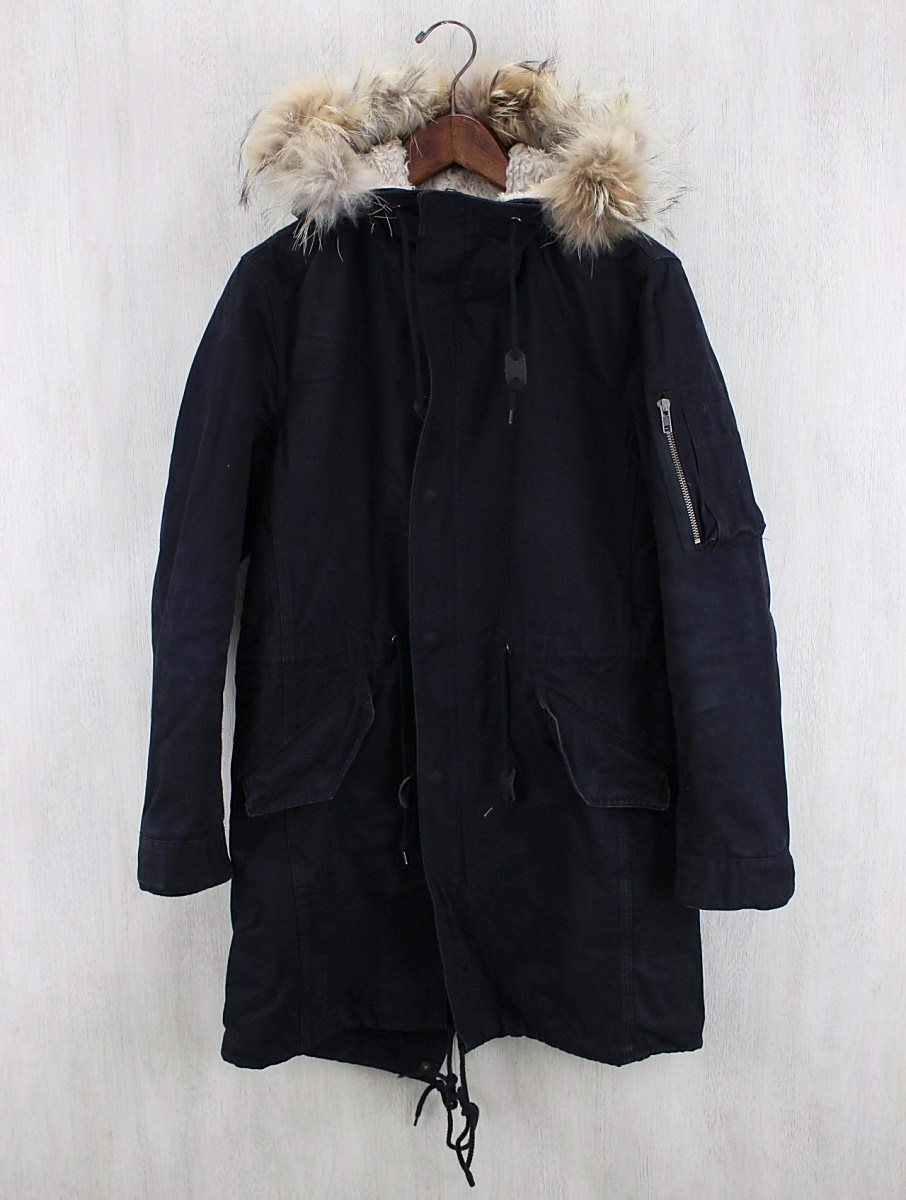 BLUE TORNADO◆モッズコート/M/コットン/BLK