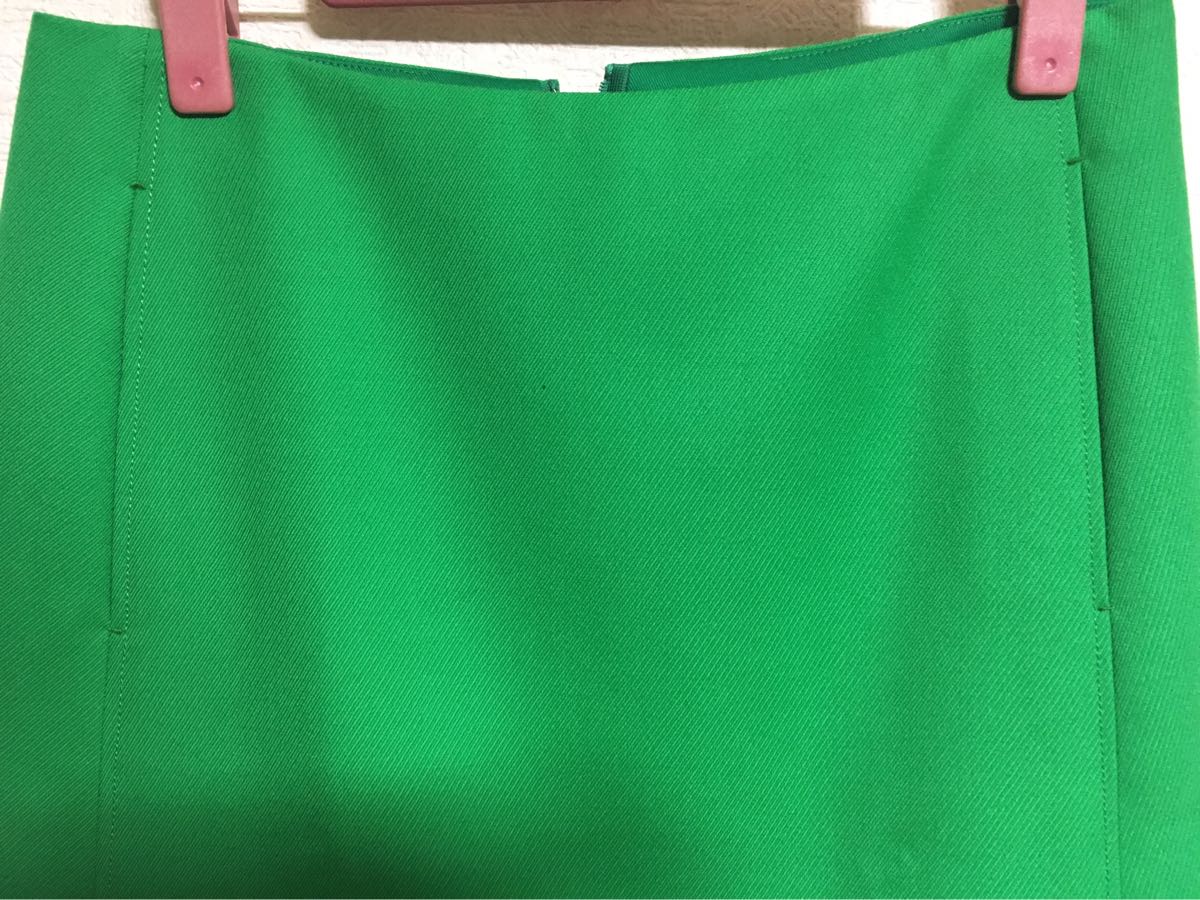 ●ドゥロワー16AW緑ウール台形スカート36●