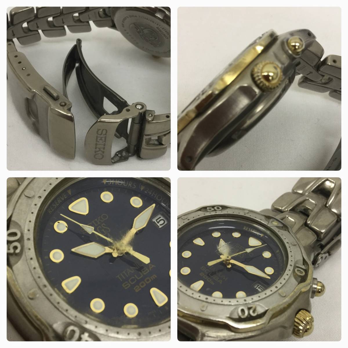 SEIKO セイコー AGS TITANIUM 3M22-0010 自動巻 腕時計 動作品 ⑥ 