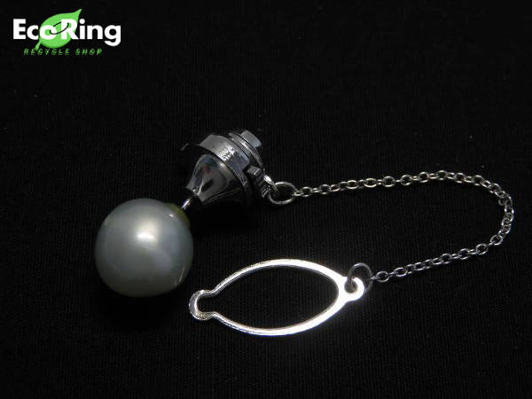 真珠 ネクタイピン プラチナネクタイピン パール 8.0-8.5mm 菱形 （862 